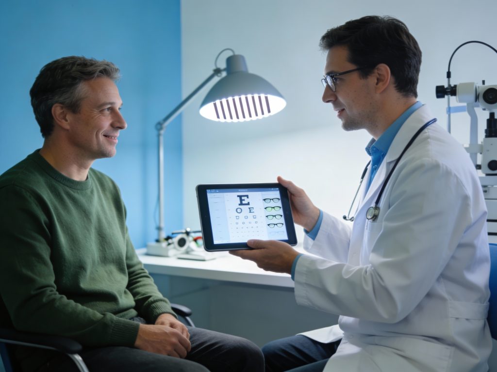 Consultazione_oculistica__paziente_riceve_diagnosi_e_indicazioni_dal_medico_specialista